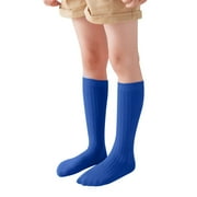 Zshosam Kids Knee High Socks Long Boot Gift Cute Tall Socks for Child(Dark Blue,1-12 Years)